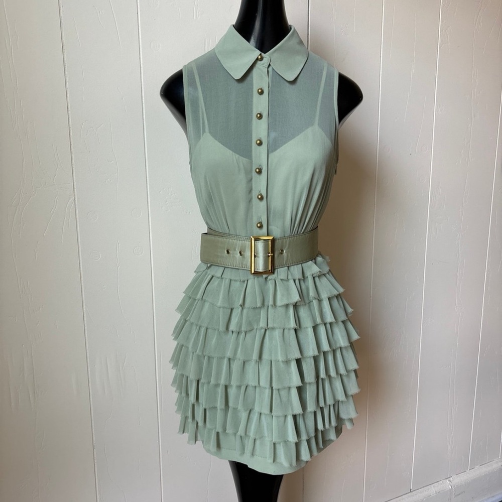 Adorable Pistachio Mint Green Ruffle Dress